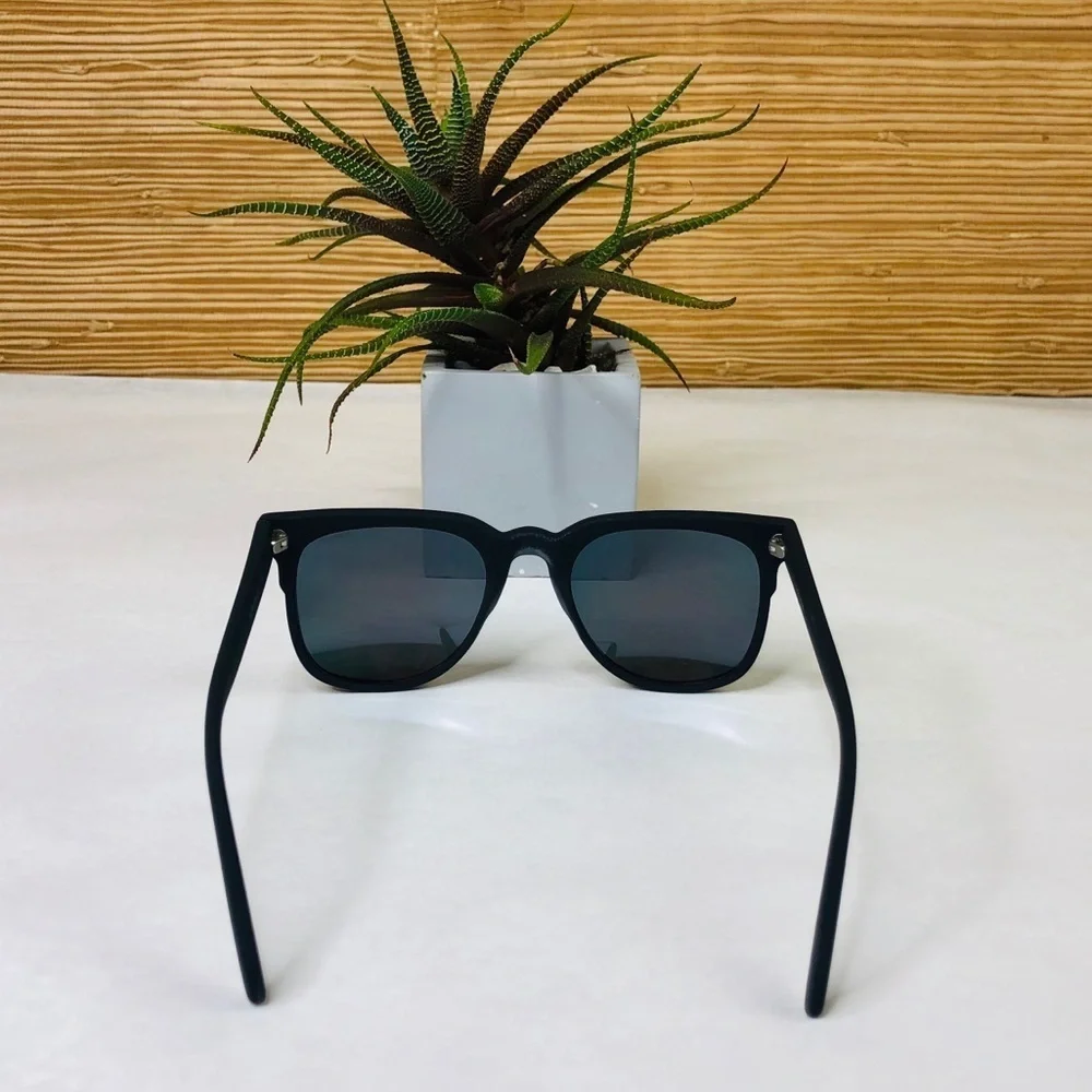 KOMONO Riviera Black Rubber Sunglasses NEW mirrored